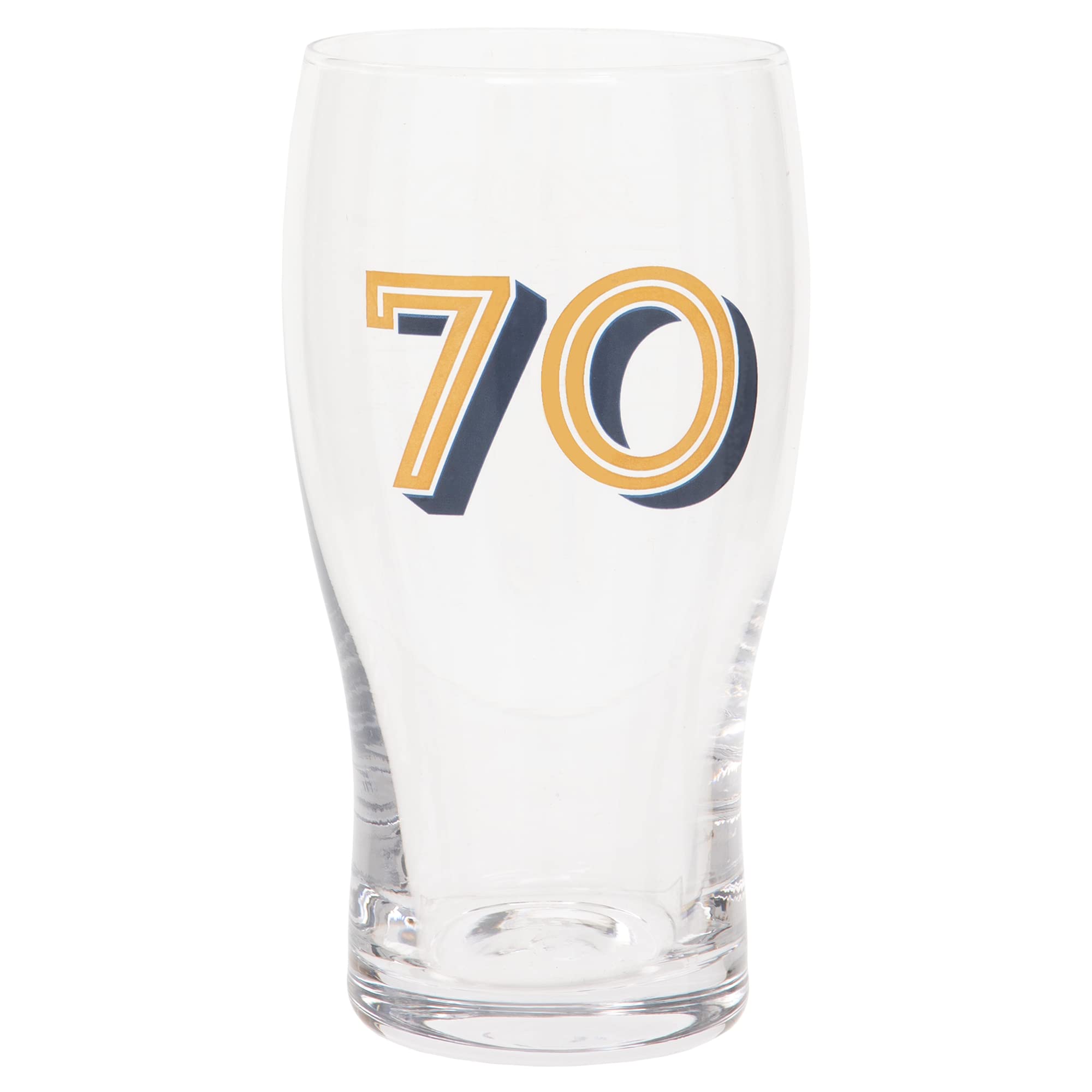Maturi Gold 70th Birthday Beer Pint Glass - 570ml / 1 Pint, 470266