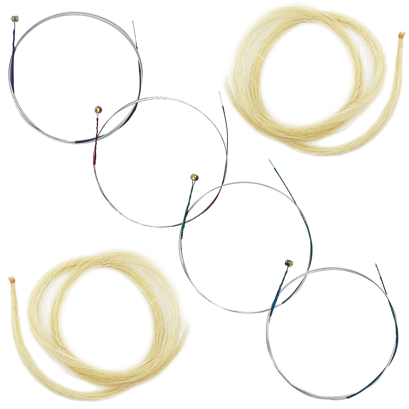 Violin Strings 4/4 Full Set, SourceTon Violin Strings Suit, with Nickel Plated Ball Head, with 2 sets of Violin Bow Hair, for Violin and Violin Bow