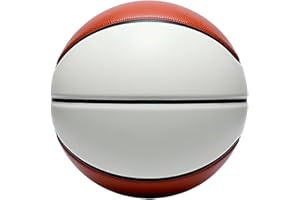 BALLSTARS Autograph Blank Regulation Size Basketball | Official Size 7 | Basketball Trophy for Signing with Two Large White and 6 Brown Panels
