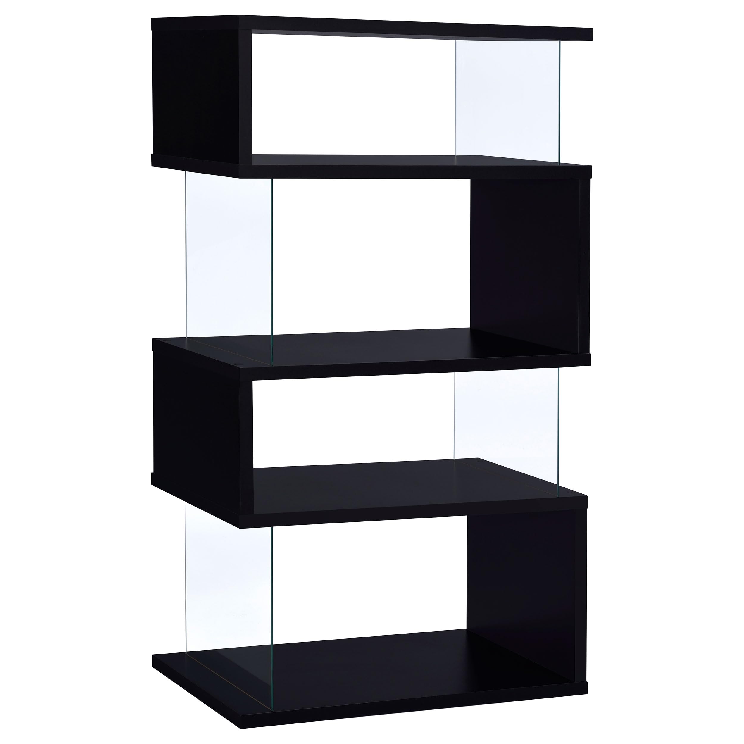 Photo 1 of ** MISSING HARDWARE**
Coaster Home Furnishings Emelle 63-inch 4-Shelf Glass Panel Bookshelf Black 800340