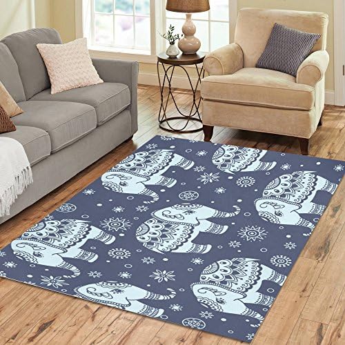 Custom Vintage Elephant Design Area Rug 7' x 5',Modern Carpet