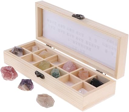 Flameer Rohsteine Edelsteine Kristallsteine Mineralsteine Mit Aufbewahrungsbox Geschenk Fur Freunde Und Familien Amazon De Kuche Haushalt