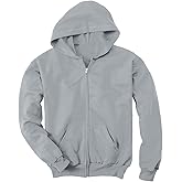 Hanes Boys' EcoSmart Full Zip Hooded Jacket, Light Steel, x Small