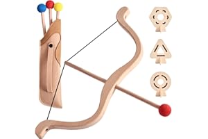 Etucdose Kids Bow and Arrow Set | Wooden Archery Toy for Kids | Includes 3 Arrows, 3 Targets, 1 Quiver | Indoor and Outdoor Archery Bow Gift Toys for Boys and Girls Wooden Toys