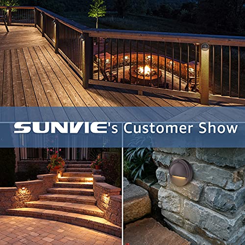 SUNVIE 12 Pack Low Voltage Deck Lights 5W LED Landscape Step Stair