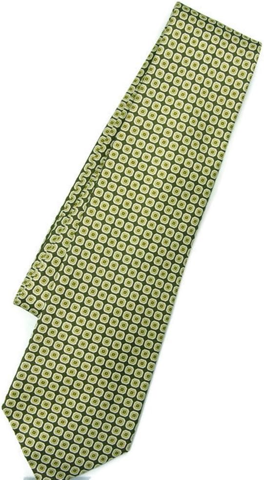 Jim Thompson - 100% Thai Silk 3.5-inch Hand Woven Necktie / Tie - Green Square
