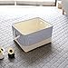 TheWarmHome Decorative Basket Rectangular Fabric Storage Bin Organizer Basket with Handles for Clothes Storage (Blue Strip, 15.7L*11.8W*8.3H)