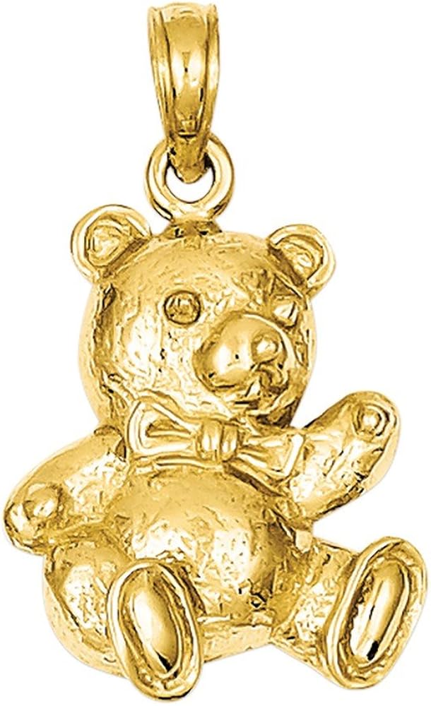 14K Gold Teddy Bear Pendant Jewelry