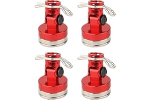 Pothyes 4PCS RC Magnetic Body Post with Clips,Alloy Magnetic Stealth Invisible Body Shell Mount Column Compatible with HSP Redcat Himoto Traxxas SCX10 4WD 1/10 RC Car (red)