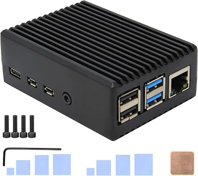 Geekworm Raspberry Pi 4 Aluminum Case Heavy Duty Passive Cooling for Pi 4B