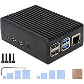 Geekworm for Raspberry Pi 4 Aluminum Case, Heavy Duty Passive Cooling Metal Case/Housing with Heatsink Pillar Compatible with