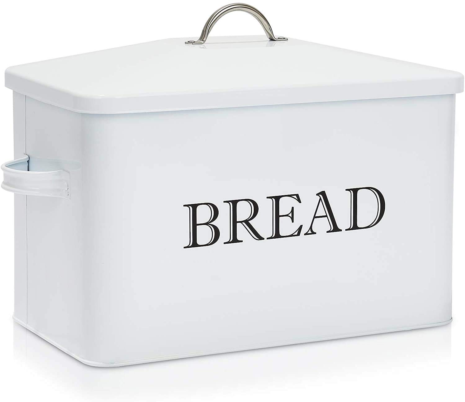 Buy Extra Large Bread Box, Metal Distressed Bread Box with Lid, Holds 2