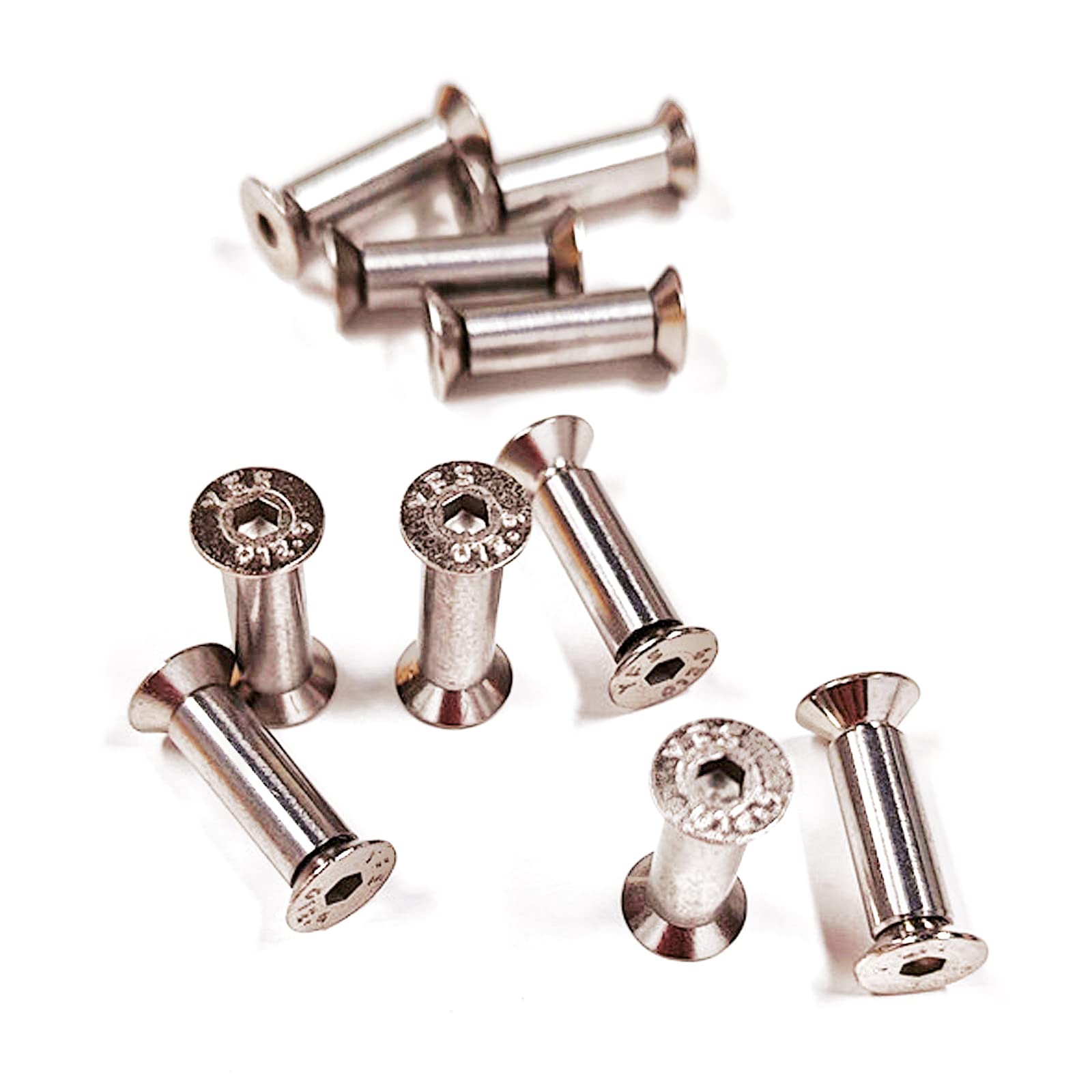 Photo 1 of 10PCS Knife Handle Bolt Rivets Scale Screw Fastener Nut Flat Hex Head Silver
