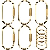 5 Pack-Gold Brass Key Rings, Purse Bag Charms for Handbags, Screw Lock Key Organizer, Carabiner Keychain Clip for Keys