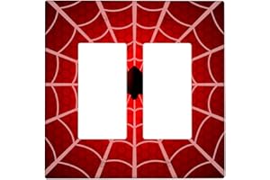 CZROUZ Red Spider Web 2 Gang Double Rocker Light Switch Plate Covers Decorative, Baby Superhero Wall Plate Decora Switchplate Faceplate for Kitchen Bedroom Living Room Decor