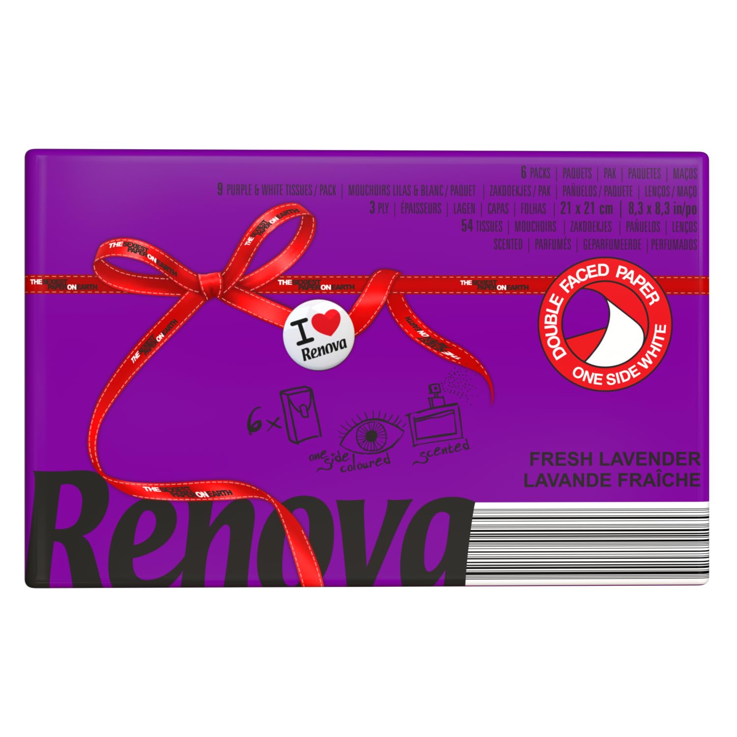 Renova Pocket Tissues Red Label Purple Lavender Scented – 6 Packs –