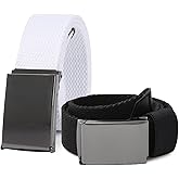 AWAYTR Boys Canvas Web Belts - 2PCS School Uniform Cotton Strap Belt Adjustable in Four Sizes Suitable for Girls