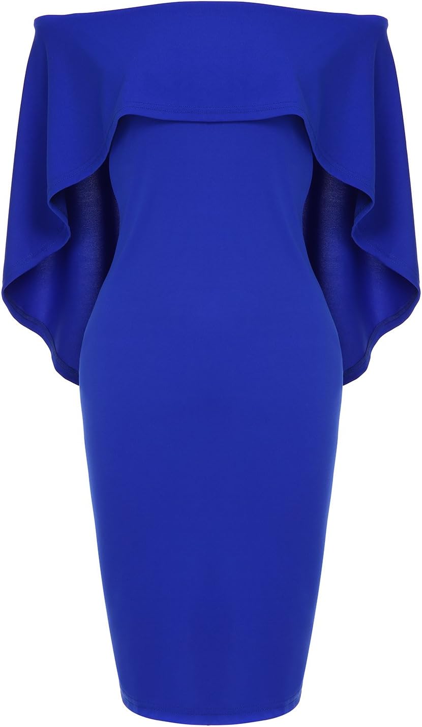off shoulder batwing cape midi dress GRACE KARIN Women Off Shoulder Batwing Cape Midi Dress XXXL Pink at Amazon Women's Clothing store