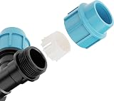 HYDROBIL 32mm PP T-Connector 3 Female Outlets Pipe Clamp Fitting PE 10 Bar view 4
