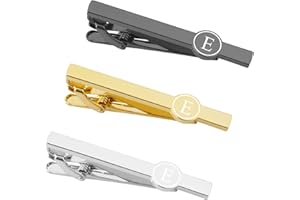 Dannyshi Tie Clips for Men 2.1inch Initial Letter Tie Clip Bar Set