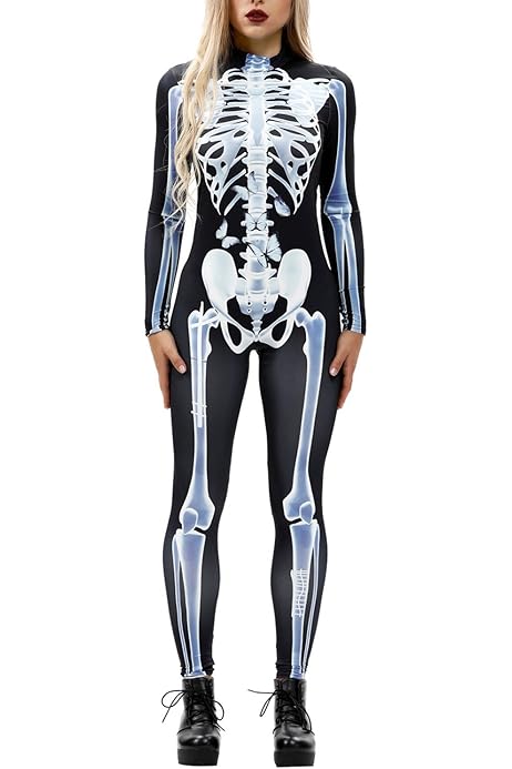 Halloween Body Calavera Mujer Disfraz Juego De Calamar Adulto