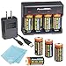 8 Pack of 1200mAh CR-123A LiFePO4 Lithium Rechargeable Batteries and Charger Kit with USB Adapter - Compatible with many Security System cameras, LED Flashlights, and Lasers