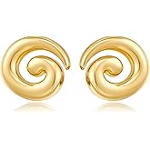 YUJIE Spiral Earrings for Women Trendy Drop Stud Trendy Geometric Earrings Dainty Conch Summer Beach Fashion Jewelry