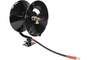 Erie Tools 5100 PSI 3/8" x 100' Pressure Washer Hose Reel with 360 Degree Swivel Base
