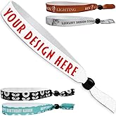 Full Color Cloth Wristbands for Events | Concert Wristbands | Corporate Events | Birthday Party Favors - 10+ Pack