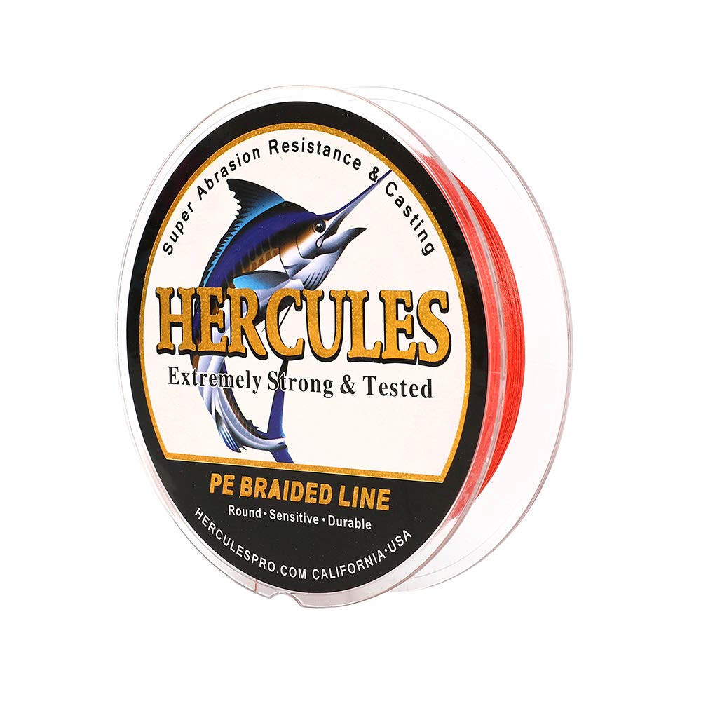 Hercules Super Cast 500M 547 Yards Braided Fishing Line 15 LB Test for Saltwater Freshwater PE Braid Fish Lines Superline 8 Strands - Red, 15LB (6.8KG), 0.16MM — image 1
