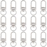 SUNNYCLUE 1 Box 50Pcs Alloy Swivel Clasps Silver Keychain Clips Bulk Metal Heavy Duty U Shaped Connector Trigger Snap Hooks Lobster Claw Clasp for Jewelry Making Key Chains DIY Crafting Accessories