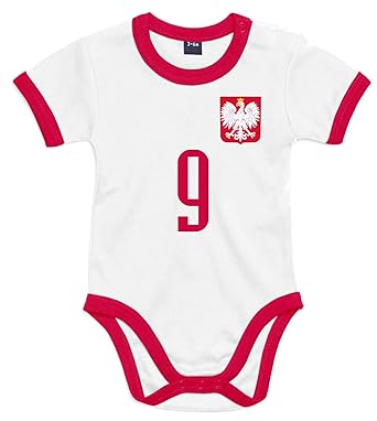 nationshirt Baby Body Polen Trikot Look - Bodysuit Ringer T-Shirt - No.9 BR Polska