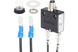 REAENG Push Button 3 Amp Circuit Breaker Automatic Trip, Fuse Tester Manual Reset 32V, Low Voltage Protection with Waterproof Cap