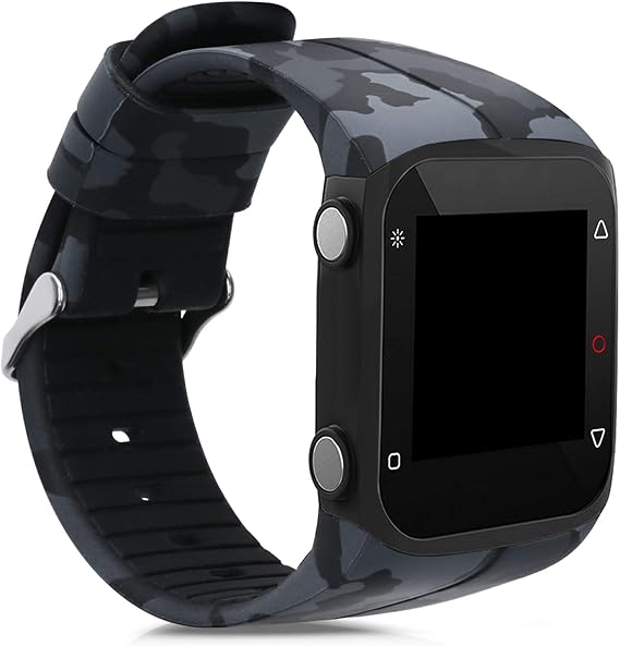 kwmobile Pulsera Compatible con Polar M400 / M430 - Brazalete de Silicona Camouflage en Gris Oscuro/Negro/Gris Claro