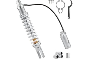 RKV86 Adjustable 485mm Rear Shock Absorber Suspension, CNC Machining Process, Fit for Yamaha YFZ450 2004-2013, YFZ450R 2009-2020 ATV (1pcs, White)