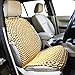 Zone Tech Royal Natural Wood Bead Seat Cover- 2-Pack Full Car Massage Cool Premium Comfort Cushion - Reduces Fatigue the Car, Truck or Your Office Chair