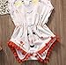 Newborn Baby Girls Ethnic Style Pom Sleeveless Button Romper (3-6months, White)