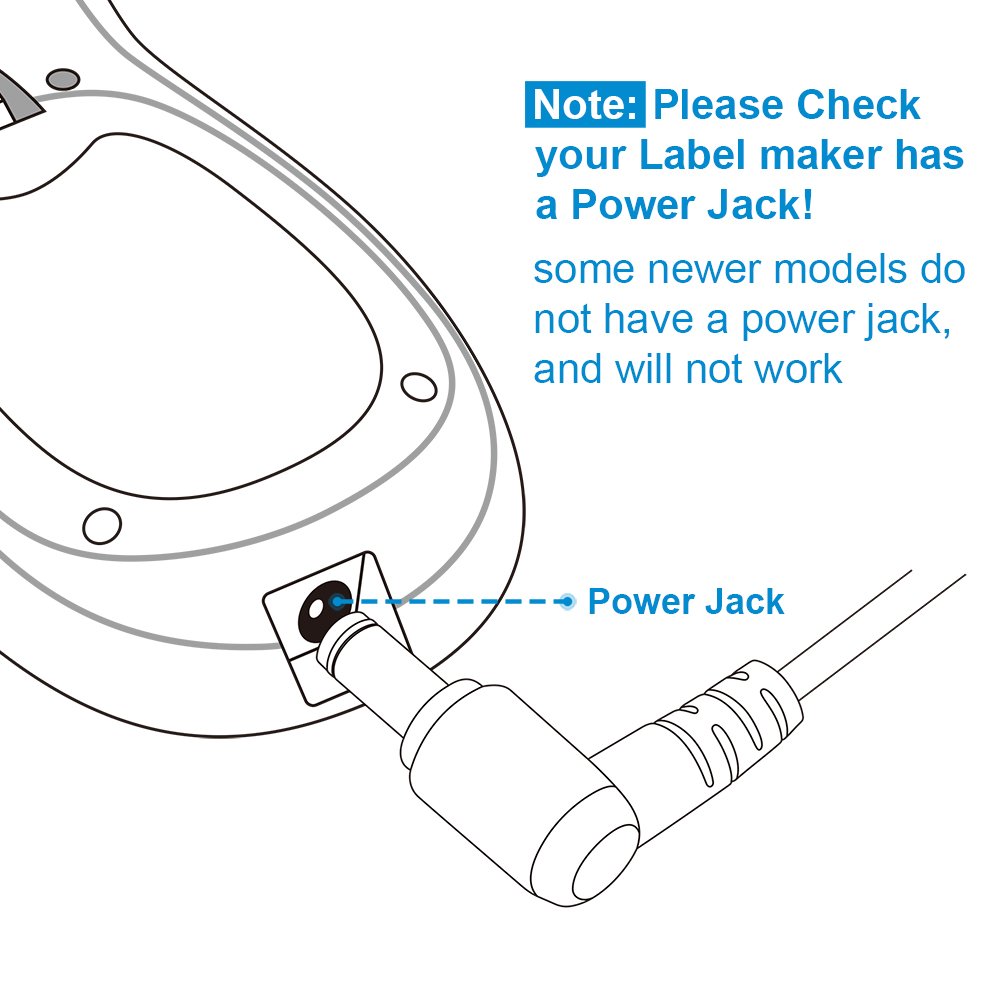 Outtag Wireless AC Power Adapter Replacement for DYMO LabelManager LM-500TS 100 150 155 160 210D 220P 350 LM-200 1738976 Letratag Plus Label Maker Printer Charger