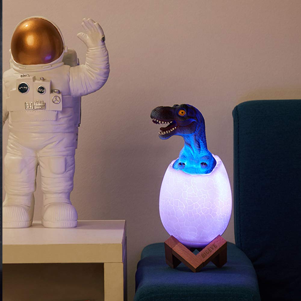 BIGEVE 3D Night Light, Dinosaur Toys, Night Lights for Kids, 3D Dinosaur Lamp Light, Remote Pat Touch Control 16 Colors Table Desk Bedroom Decor, Best Birthday for Boys Girls Kids Baby Friend