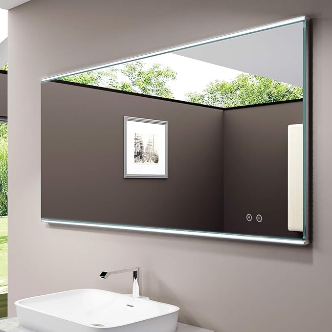 Duschdeluxe Bathroom Mirror 120 x 60 cm LED Wall Mirror Energy