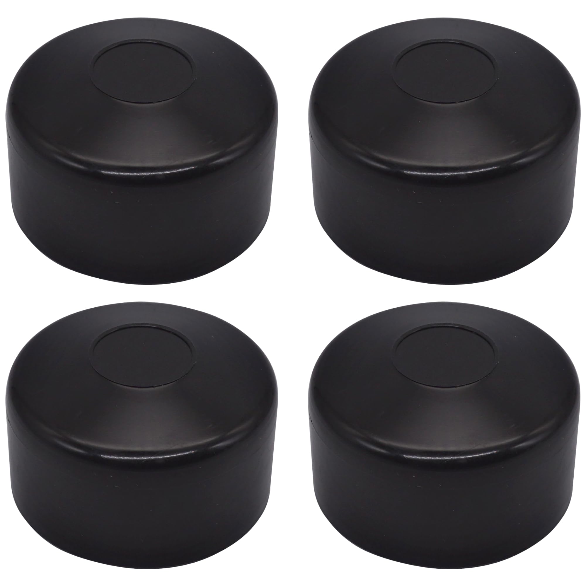 SKIR'CO (4 pcs) Fence Post Caps, Round 60 mm Black Plastic Caps for Round Fence Posts, Fence Post Covers, Black RAL 9005 Colour