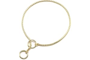 Mogoko Stainless Steel Dog Choke Chain Collar, Puppy Metal Snake Chain Pet Show Slip Collar Choker for Training Walking (Gold