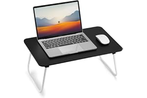 FISYOD Foldable Laptop Desk, Portable Lap Desk Bed Table, Lightweight Breakfast Table Tray Desk, Laptop Stand, Mini Table for Working Writing Drawing Eating Picnic-Black