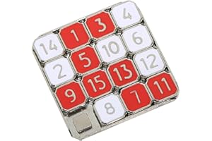 GLIART 15 Grid Metal Number Sliding Puzzle Children's Educational Fun Toy for Adult to Party Puzzle Solving Relax