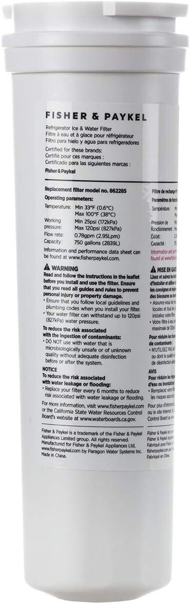 AQUA BLUE H20 Replacement Water Filter 836848 For Fisher & Paykel Fridge RF522WDRUX4
