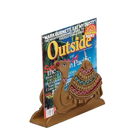 999Store Hand Painted Multicolor Camel Wooden Wall Hanging Magazine Stand Document Holder Magazine Racks Paper Organizer Storage Box