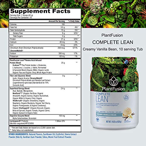 PlantFusion Complete Lean Plant Based Weight Loss Protein Powder