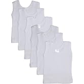 bambini Baby White Rib Knit Sleeveless Tank Top Shirt