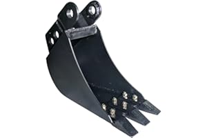 Titan Attachments 10" Fronthoe Bucket Fits Mini Skid Steer Fronthoe Backhoe Excavator, Bolt-on Forged Carbon Steel Teeth, Drainage Holes