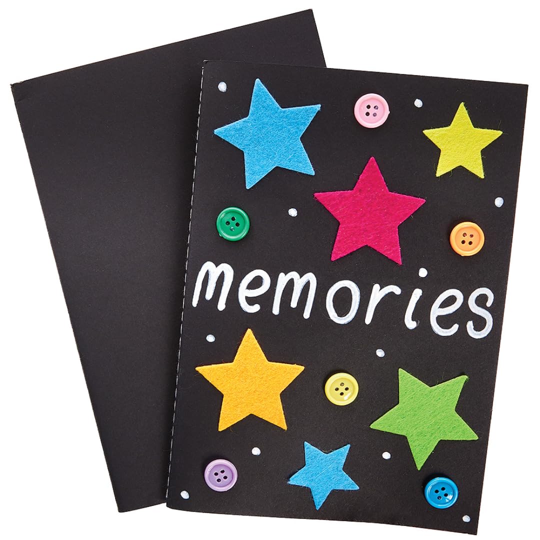 Baker Ross FX434 Black A5 Sketch Books - Pack of 6, Sketch Pad for Kids and Adults, Drawing Pad for Schools, Drawing Paper,White